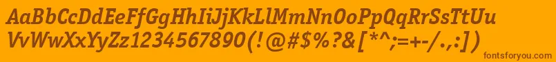 OfficinaSerifItcBoldItalic Font – Brown Fonts on Orange Background