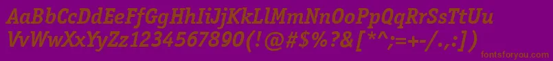 OfficinaSerifItcBoldItalic Font – Brown Fonts on Purple Background