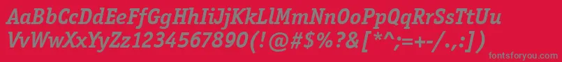 OfficinaSerifItcBoldItalic Font – Gray Fonts on Red Background
