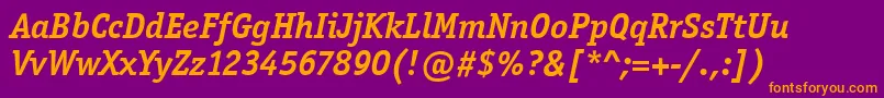 OfficinaSerifItcBoldItalic Font – Orange Fonts on Purple Background