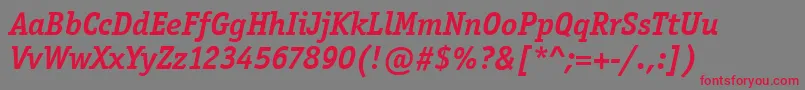 OfficinaSerifItcBoldItalic Font – Red Fonts on Gray Background