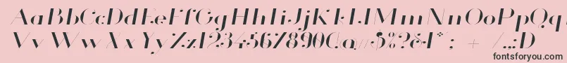 GlamorLightExtendedItalic Font – Black Fonts on Pink Background