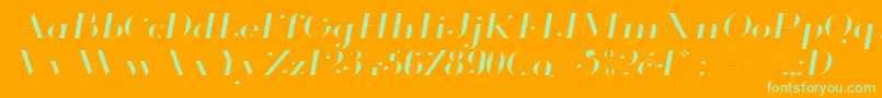 GlamorLightExtendedItalic Font – Green Fonts on Orange Background