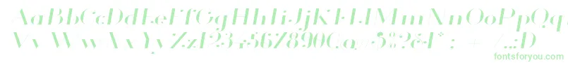 GlamorLightExtendedItalic Font – Green Fonts on White Background