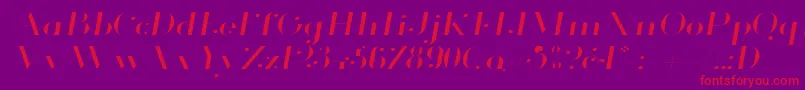 GlamorLightExtendedItalic Font – Red Fonts on Purple Background