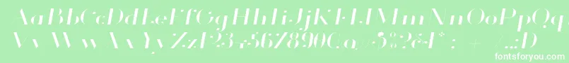 GlamorLightExtendedItalic Font – White Fonts on Green Background