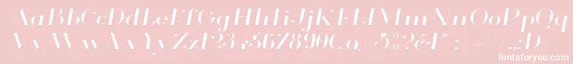 GlamorLightExtendedItalic Font – White Fonts on Pink Background