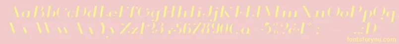 GlamorLightExtendedItalic Font – Yellow Fonts on Pink Background