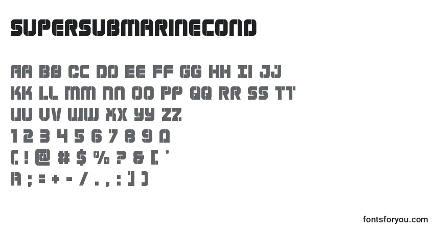 A fonte Supersubmarinecond – alfabeto, números, caracteres especiais