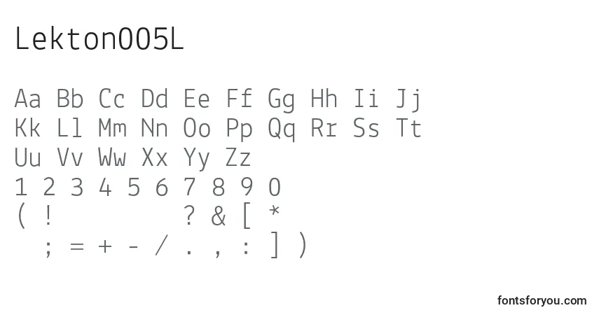 A fonte Lekton005L – alfabeto, números, caracteres especiais