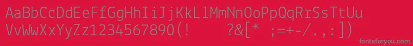 Lekton005L Font – Gray Fonts on Red Background