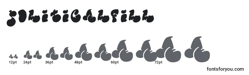 sizes of politicalfill font, politicalfill sizes