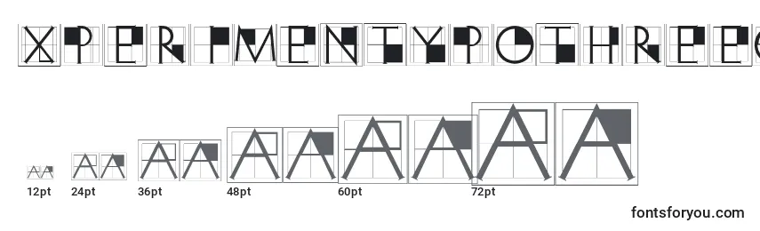 sizes of xperimentypothreecrazy font, xperimentypothreecrazy sizes