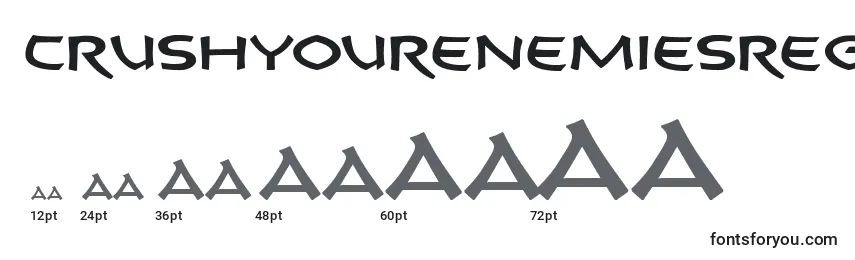 sizes of crushyourenemiesregular font, crushyourenemiesregular sizes