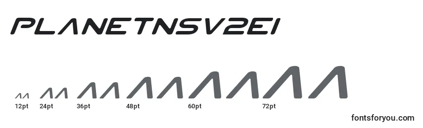 sizes of planetnsv2ei font, planetnsv2ei sizes
