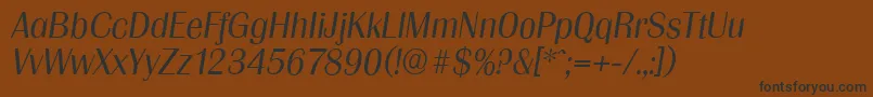 GrenobleserialLightItalic Font – Black Fonts on Brown Background