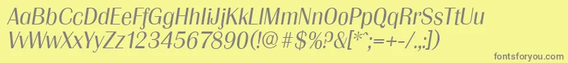 GrenobleserialLightItalic Font – Gray Fonts on Yellow Background