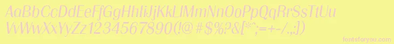 GrenobleserialLightItalic Font – Pink Fonts on Yellow Background