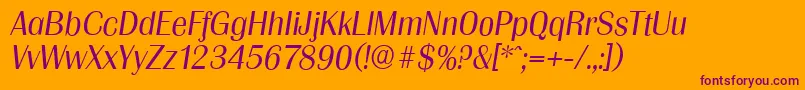 GrenobleserialLightItalic Font – Purple Fonts on Orange Background