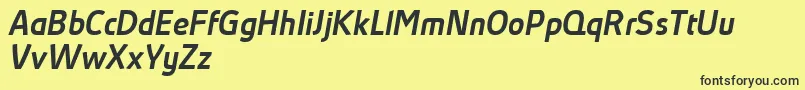 AbsolutProMediumItalicReduced Font – Black Fonts on Yellow Background