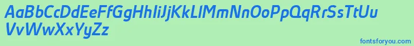 AbsolutProMediumItalicReduced Font – Blue Fonts on Green Background