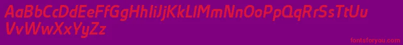 AbsolutProMediumItalicReduced Font – Red Fonts on Purple Background