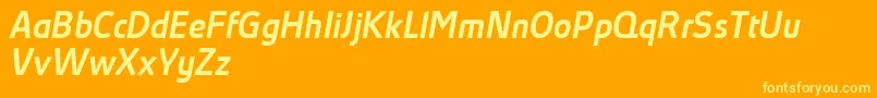 Czcionka AbsolutProMediumItalicReduced – żółte czcionki na pomarańczowym tle