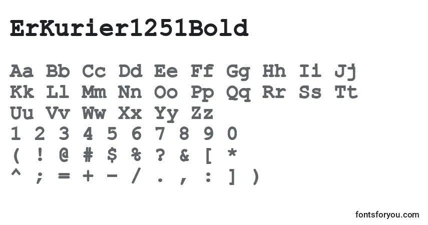A fonte ErKurier1251Bold – alfabeto, números, caracteres especiais
