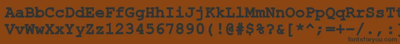 フォントErKurier1251Bold – 黒い文字が茶色の背景にあります