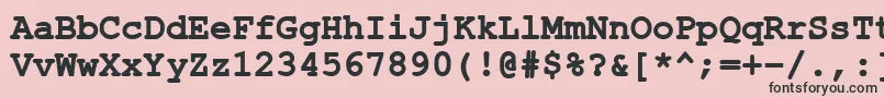 フォントErKurier1251Bold – ピンクの背景に黒い文字
