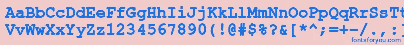 Fonte ErKurier1251Bold – fontes azuis em um fundo rosa