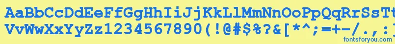 fuente ErKurier1251Bold – Fuentes Azules Sobre Fondo Amarillo