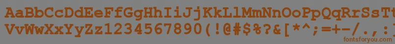 フォントErKurier1251Bold – 茶色の文字が灰色の背景にあります。