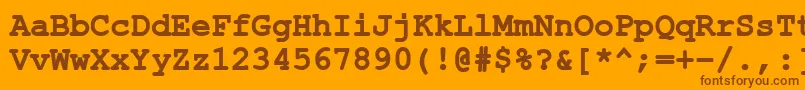 ErKurier1251Bold-Schriftart – Braune Schriften auf orangefarbenem Hintergrund