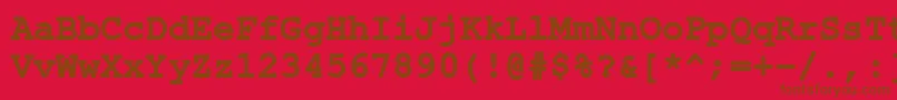 ErKurier1251Bold Font – Brown Fonts on Red Background
