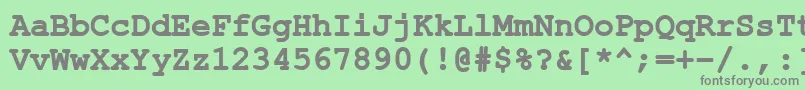 フォントErKurier1251Bold – 緑の背景に灰色の文字
