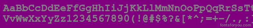 フォントErKurier1251Bold – 紫の背景に灰色の文字