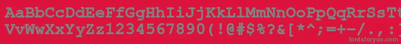 Шрифт ErKurier1251Bold – серые шрифты на красном фоне