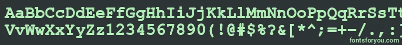 Шрифт ErKurier1251Bold – зелёные шрифты на чёрном фоне