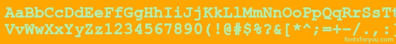 ErKurier1251Bold Font – Green Fonts on Orange Background