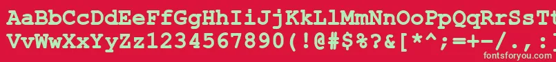 フォントErKurier1251Bold – 赤い背景に緑の文字