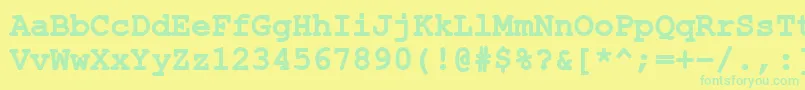 Fonte ErKurier1251Bold – fontes verdes em um fundo amarelo