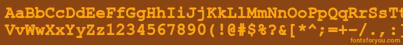 ErKurier1251Bold Font – Orange Fonts on Brown Background