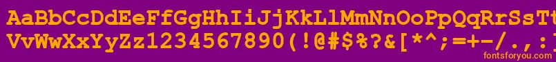 フォントErKurier1251Bold – 紫色の背景にオレンジのフォント