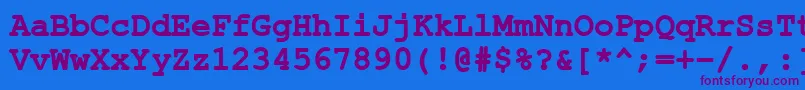 フォントErKurier1251Bold – 紫色のフォント、青い背景