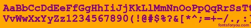 ErKurier1251Bold-Schriftart – Violette Schriften auf orangefarbenem Hintergrund