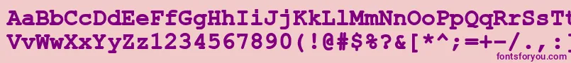 フォントErKurier1251Bold – ピンクの背景に紫のフォント
