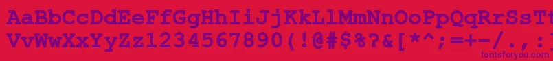 ErKurier1251Bold Font – Purple Fonts on Red Background
