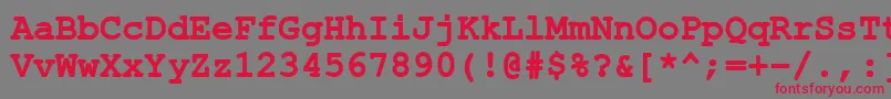 ErKurier1251Bold Font – Red Fonts on Gray Background