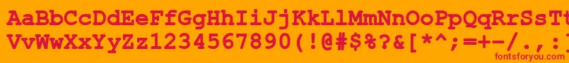 ErKurier1251Bold Font – Red Fonts on Orange Background